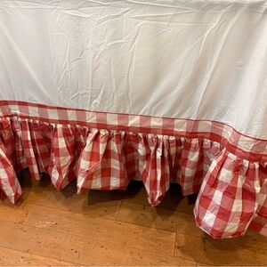 Coral & White Custom Four Side Twin Daybed Skirt